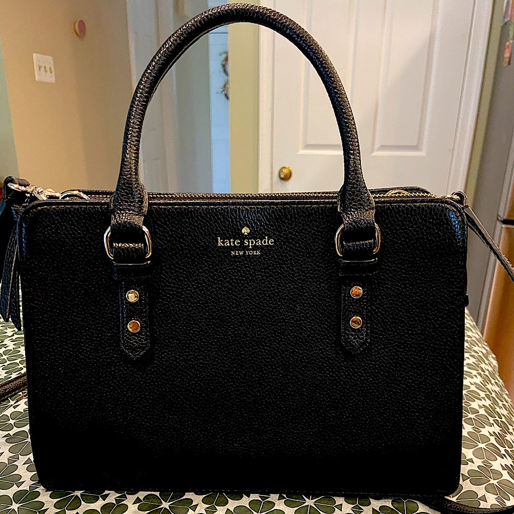 Kate Spade black leather medium satchel